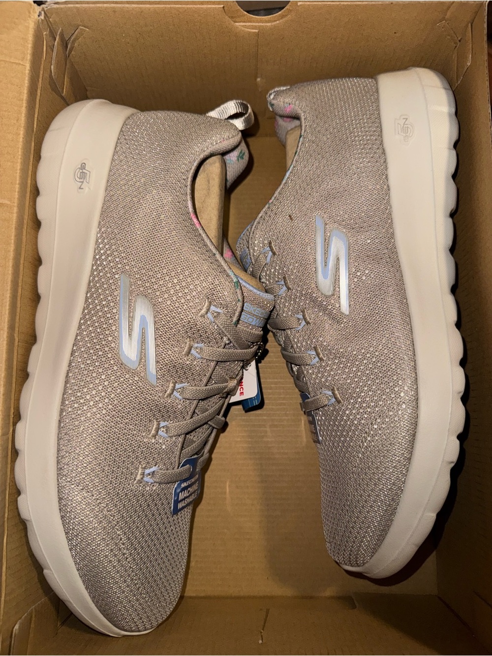 Skechers Women's Light Taupe Knit Slip-On Sneakers